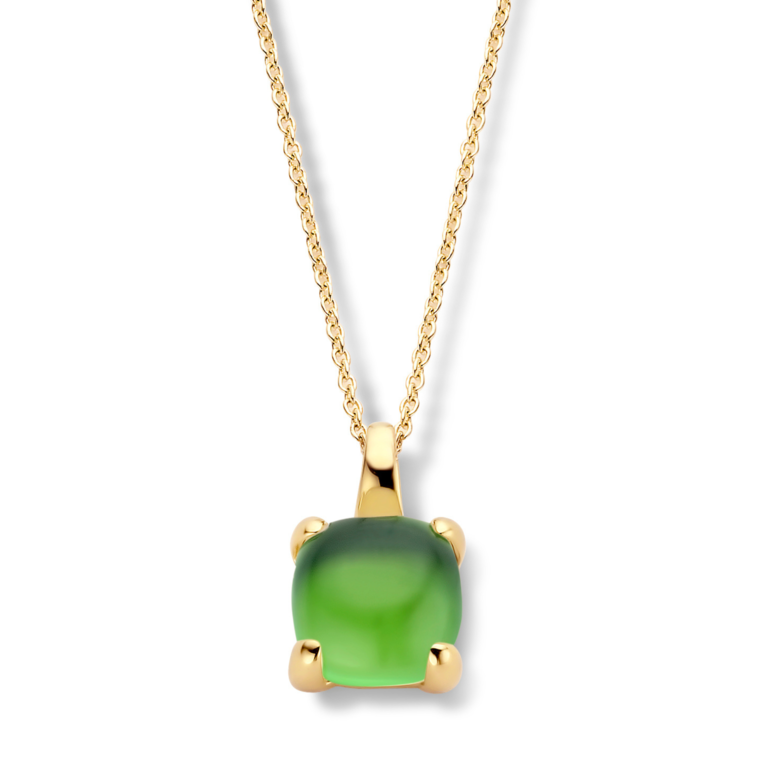 Lucca Necklace doublet green agate and lemon quartz