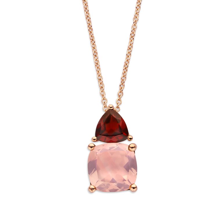 Nice Necklace  garnet and rose quartz