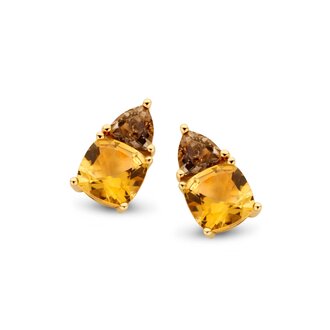 Nice Earstuds smoky quartz and citrine Nice Earstuds smoky quartz and citrine