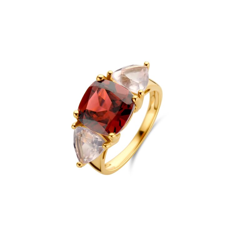 Nice Ring garnet and rose quartz