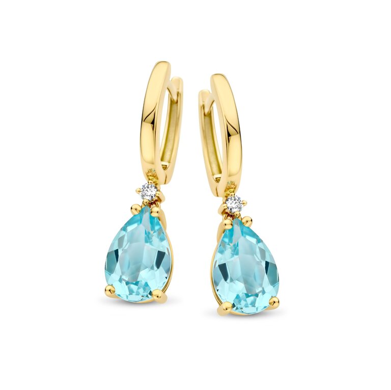 Sydney Earrings blue topaz and daimond