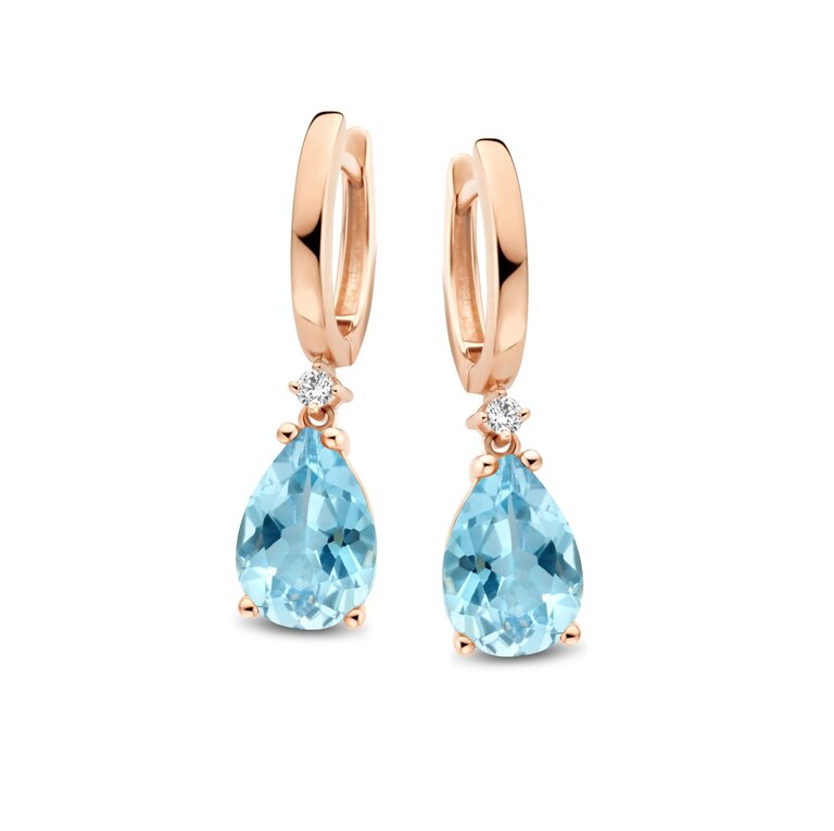 Sydney Earrings blue topaz and daimond
