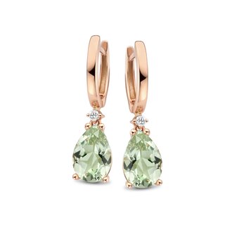 Sydney Earrings green amethist and daimond