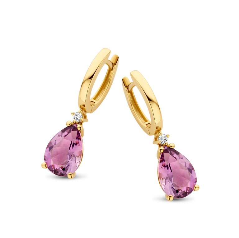 Sydney Earrings purple amethist and daimond