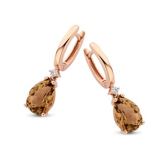 Sydney Earrings smoky quartz and diamond