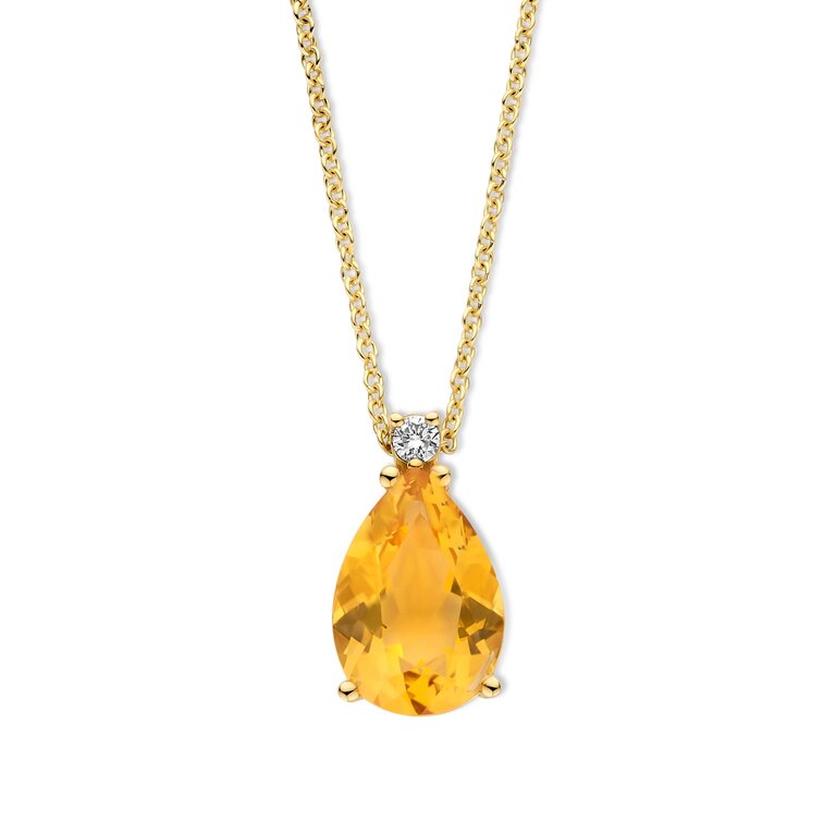 Sydney Necklace citrine and daimond
