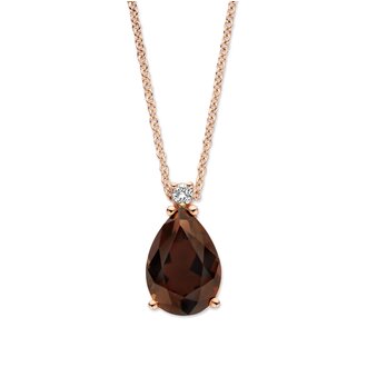 Sydney Necklace smokey quartz and diamond