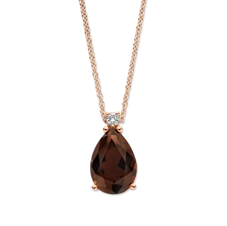 Sydney Necklace smokey quartz and diamond