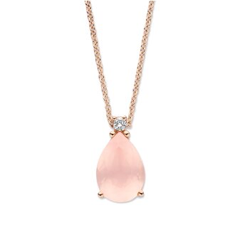 Sydney Necklace rose quartz and daimond