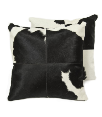 black cowhide pillow