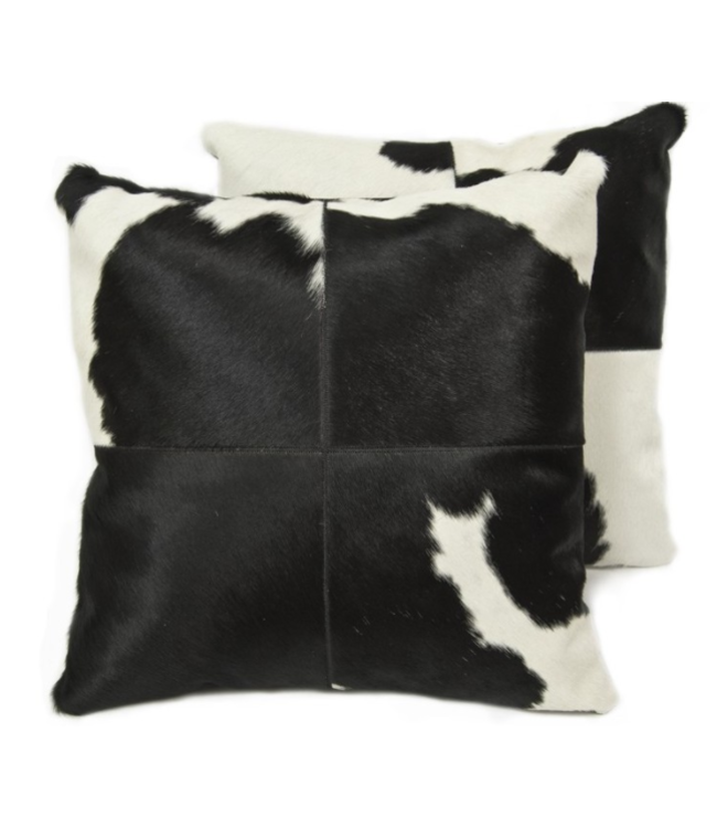 Cowhide cushion black white C-200