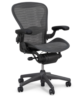 Renoverad Herman Miller Aeron stol smoking (grafit)