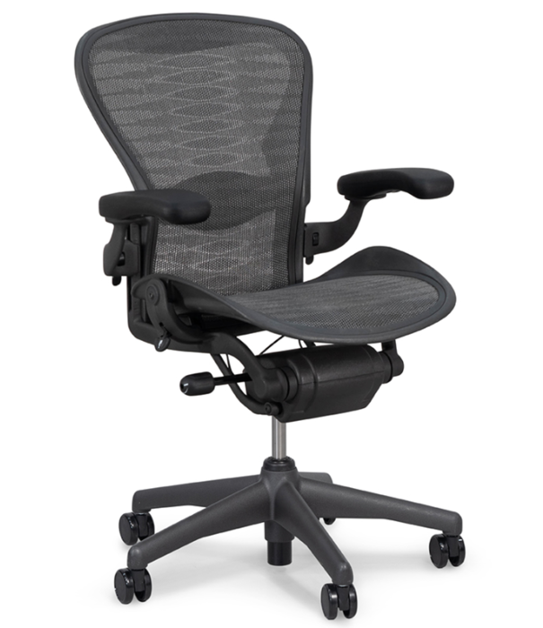 Herman Miller Renoverad Herman Miller Aeron stol smoking (grafit)