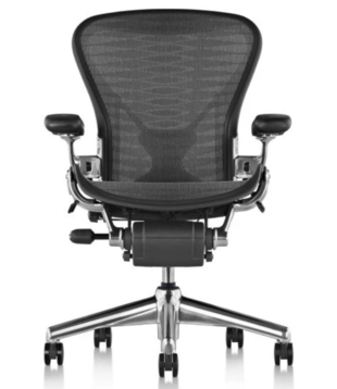 Herman Miller Aeron Chair Tuxedo reacondicionado (Polished)