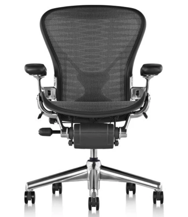 Herman Miller Chaise Herman Miller Aeron Tuxedo remise à neuf (Polished)