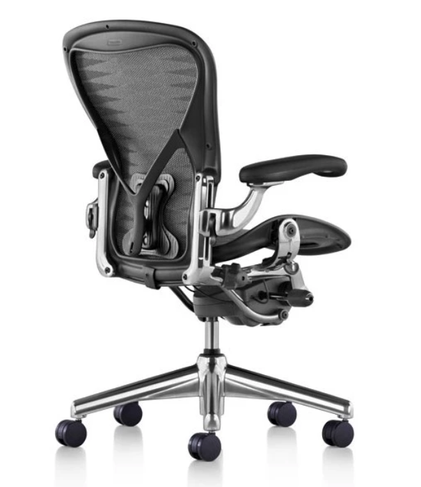 Herman Miller Chaise Herman Miller Aeron Tuxedo remise à neuf (Polished)