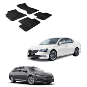 Rubber automatten Skoda SuperB bouwjaar 2015 t/m 2023 Rubber automatten Skoda SuperB bouwjaar 2015 t/m 2023