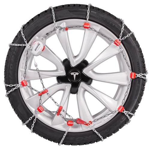 Pewag sneeuwkettingen 19 inch Sneeuwkettingen Pewag Servo RS 77  voor de Tesla Model 3 met de bandenmaat 235/40R19