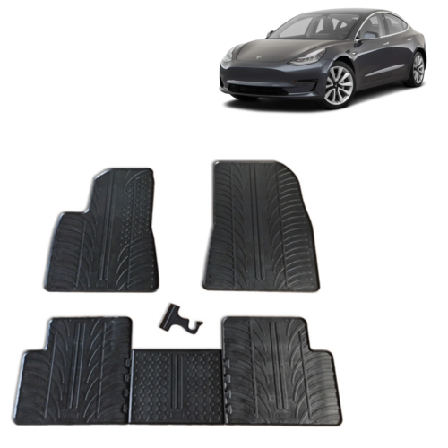 Gledring automatten 3 delig rubber automatten Tesla Model 3 bouwjaar 2018 t/m heden