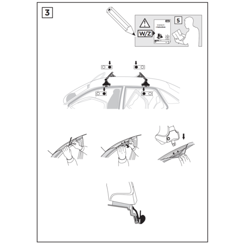 Thule SquareBar Thule SquareBar dakdragers Volkswagen Bora Variant bouwjaar 1998 t/m 2005 zonder dakrailing