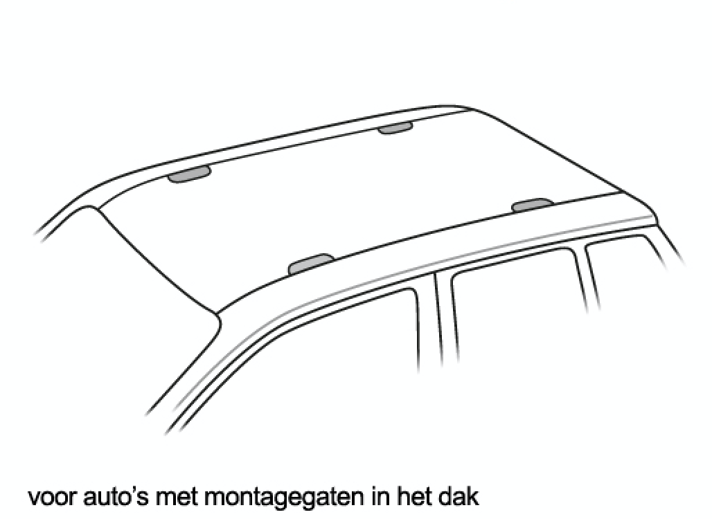 afstand Piepen wastafel Menabo dakdragers Opel Meriva bouwjaar 2003 t/m 2010 met montagepunten -  Dakdragerexpert
