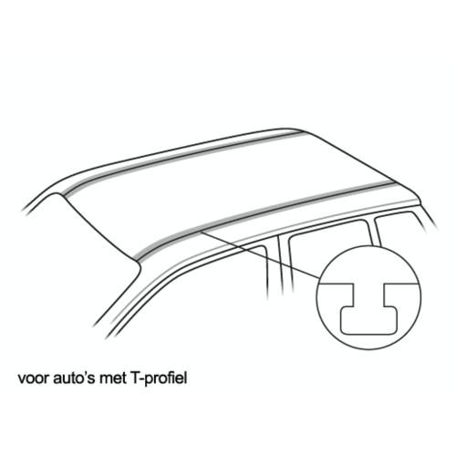 Thule SquareBar Thule SquareBar dakdragers Porsche Cayenne bouwjaar 2002 t/m 2010 railing met T-profiel Thule SquareBar Thule SquareBar dakdragers Porsche Cayenne bouwjaar 2002 t/m 2010 railing met T-profiel