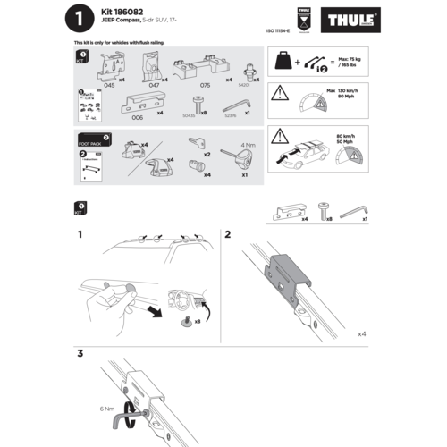 Thule WingBar Thule WingBar dakdragers Jeep Compass bouwjaar 2017 t/m heden met gesloten dakrailing