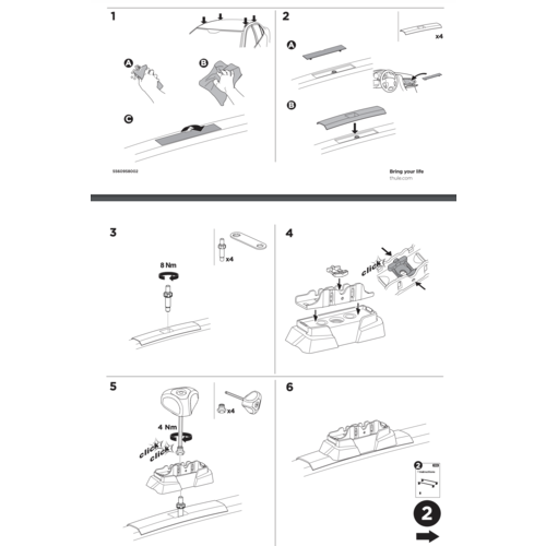 Thule WingBar Edge Thule WingBar Edge dakdragers Toyota Avensis wagon bouwjaar 2009 t/m 2015 montagepunten in de sierrailing