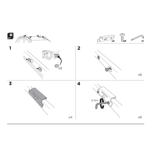 Thule WingBar Edge Thule WingBar Edge dakdragers Jeep Compass bouwjaar 2007 t/m 2017 met 2 bouten in de zijrailing