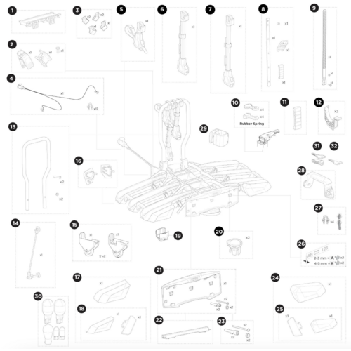 Thule Onderdelen Thule EasyFold 3 945 Thule Onderdelen Thule EasyFold 3 945