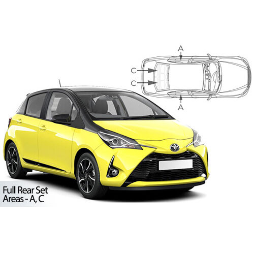 CarShades zonneschermen CarShades zonneschermenset Toyota Yaris 5 deurs bouwjaar 2011 t/m 2017