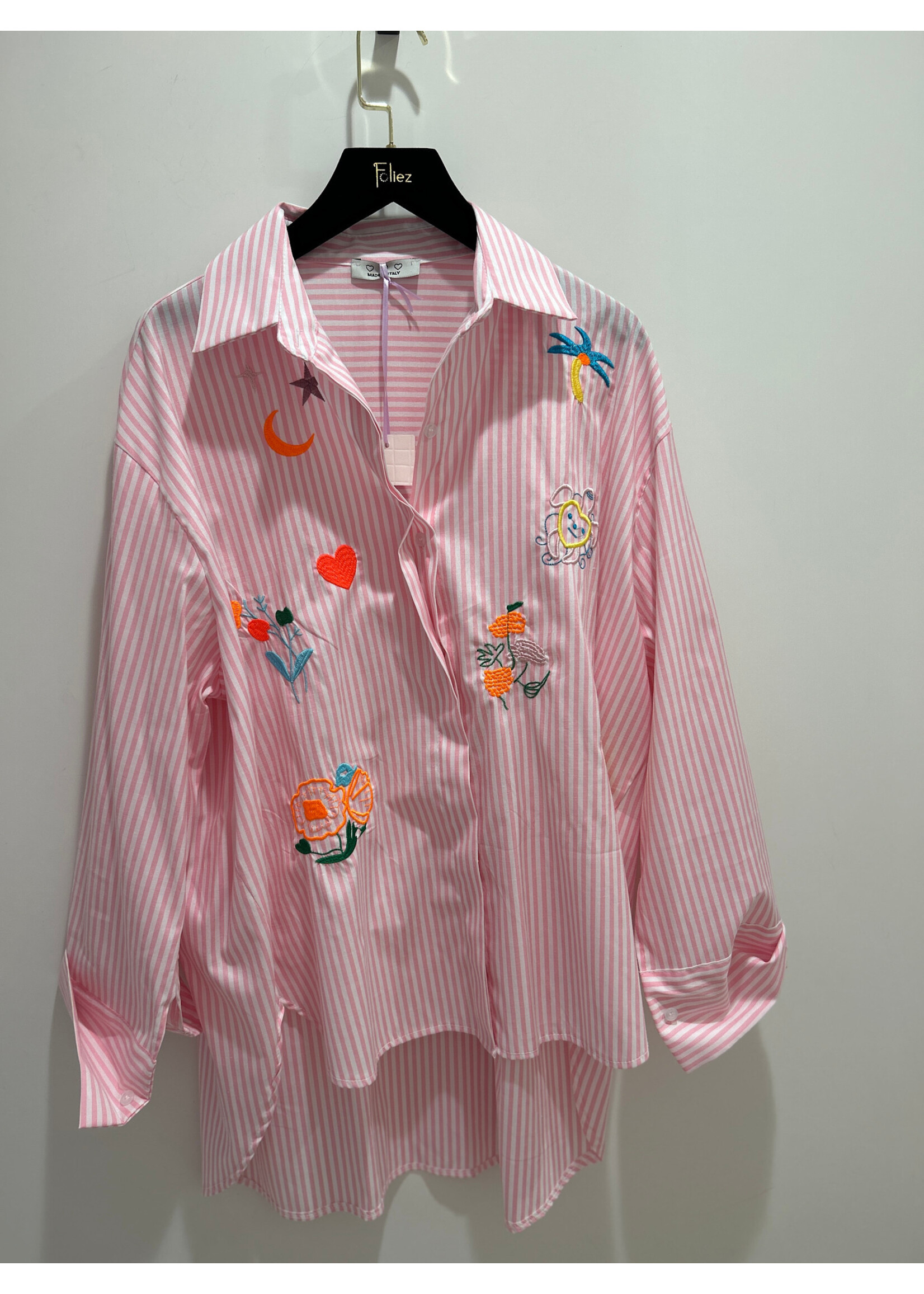 Veste Blouse Flower Fluo Pink
