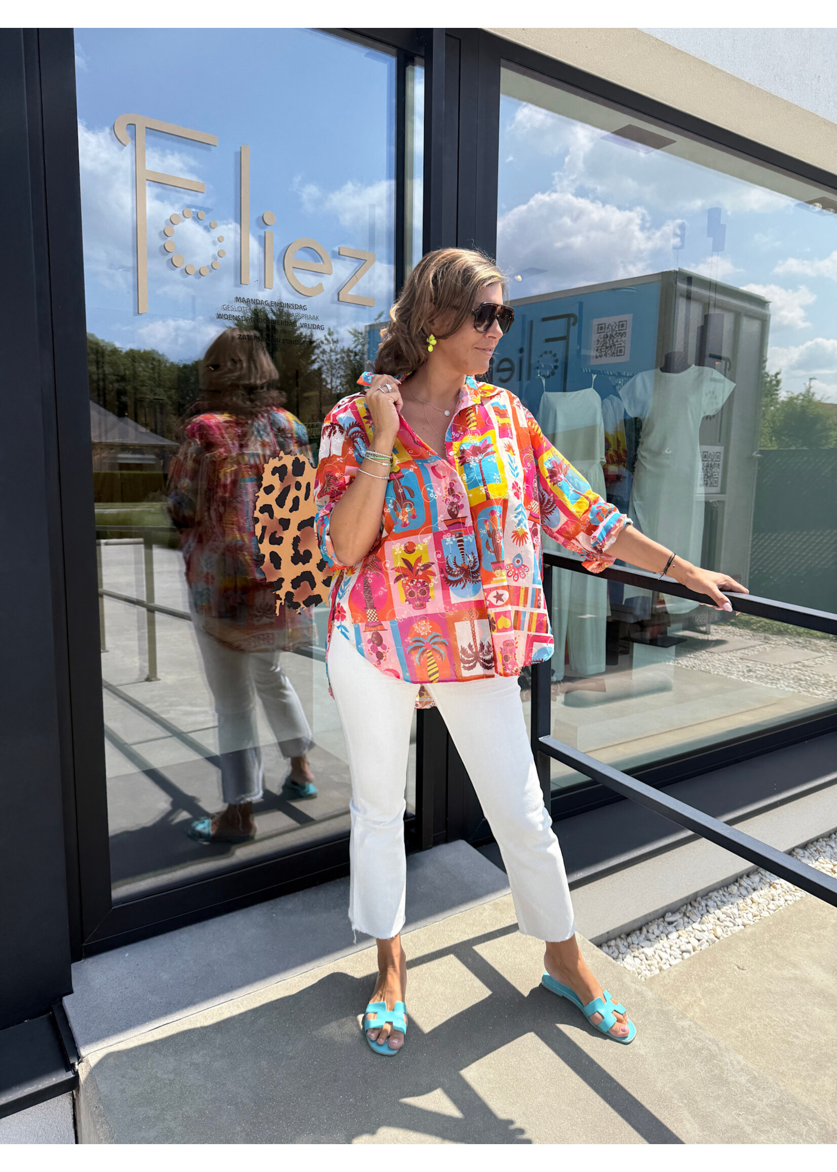 Blouse holiday broderie orange