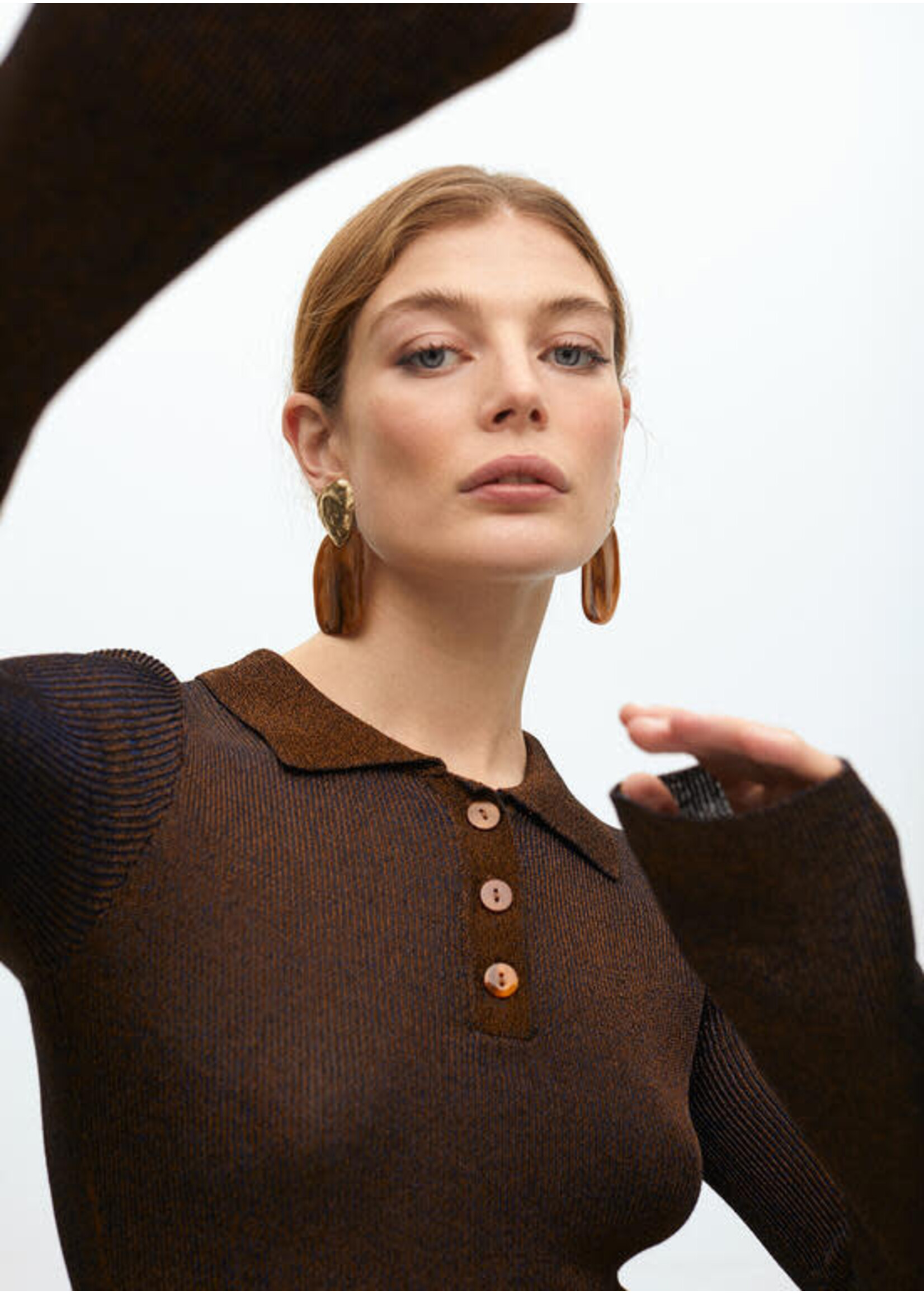 LF2511014 Jersey tipo polo MARRON