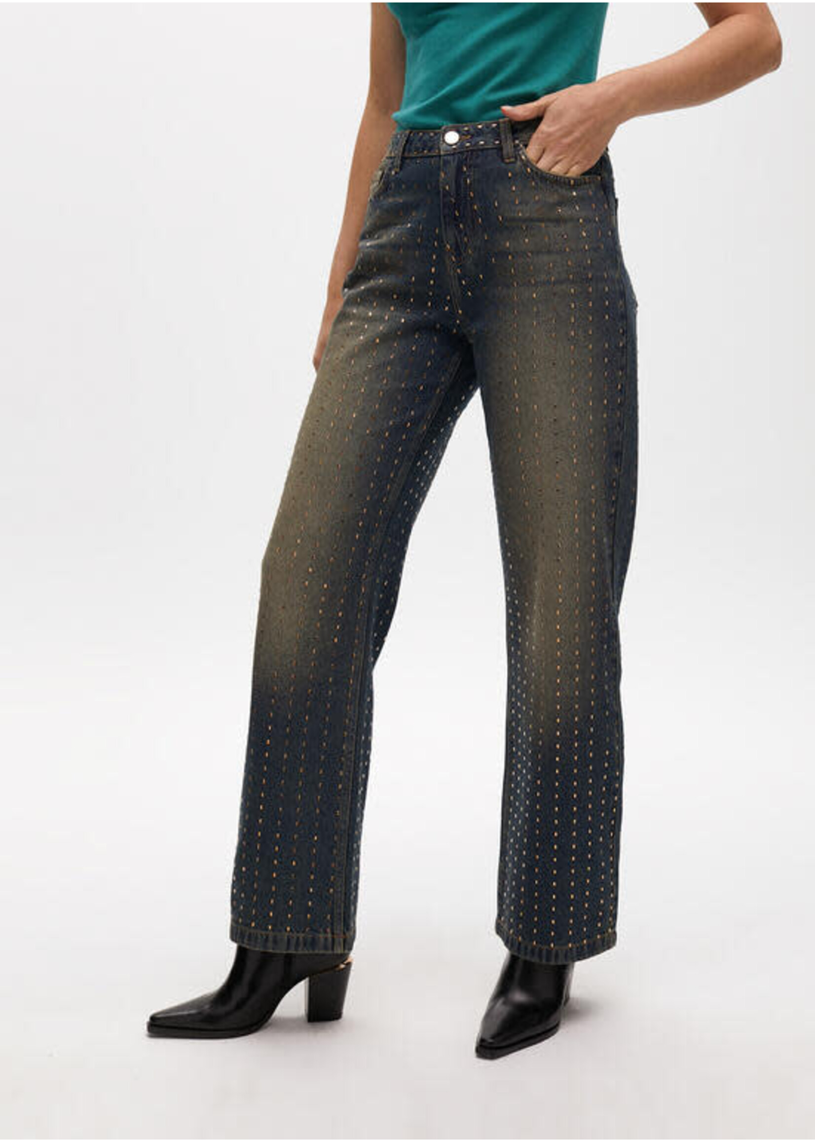 LF2514018 Pantalón detalles brillantes NAVY