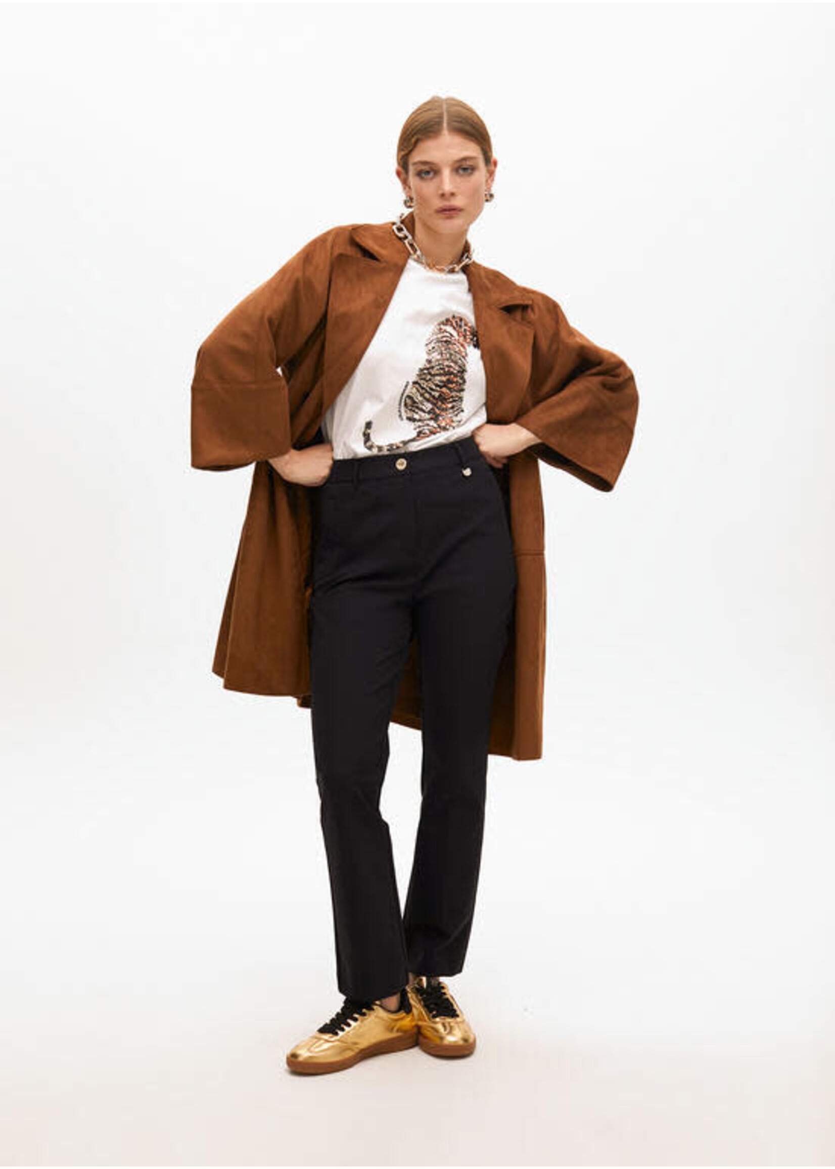 LF2514027 Pantalón básico tejido técnico NAVY