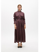 LF2516011 Vestido camisero estampado logotipado AZUL-MARRON
