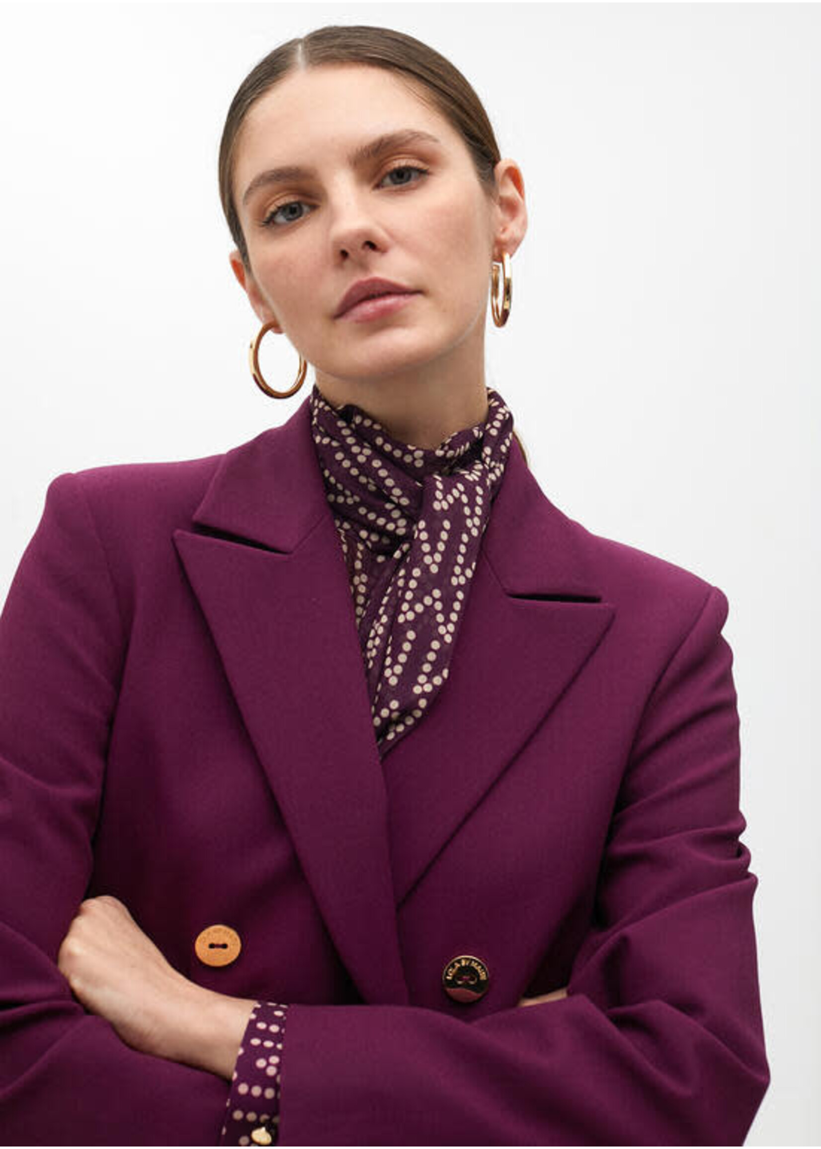 MF2502017 Americana forro logotipado BURDEOS