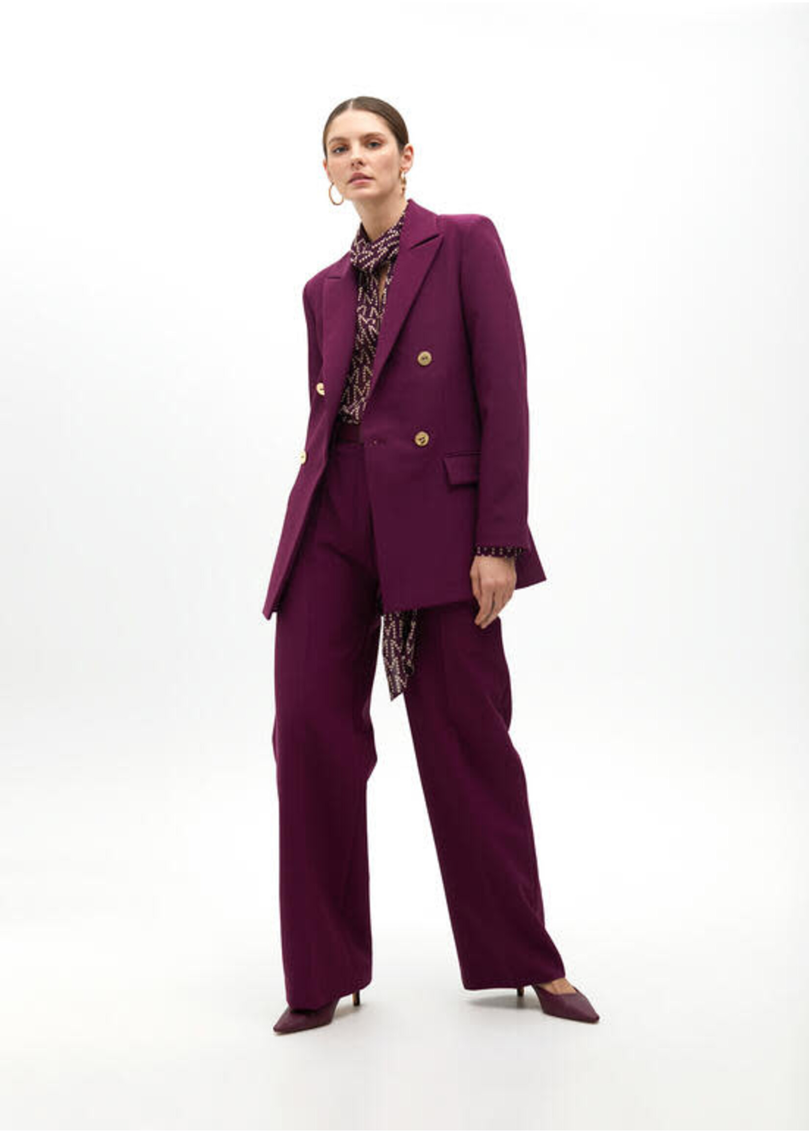 MF2514012 Pantalon traje BURDEOS