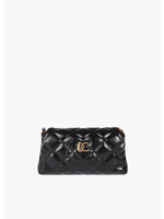 LF2504007 Mini bolsito bandolera acolchado en efecto piel con logo LC leopardo