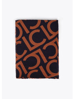 LF2507007 Foular plisados bicolor LC AZUL-MARRON