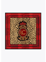 LF2507012 Pañuelo animal print y tartan ROJO-NEGRO