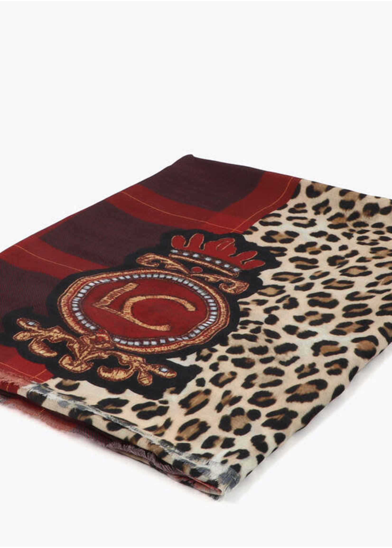 LF2507016 lar combinado animal print y tartan ROJO-MARRON