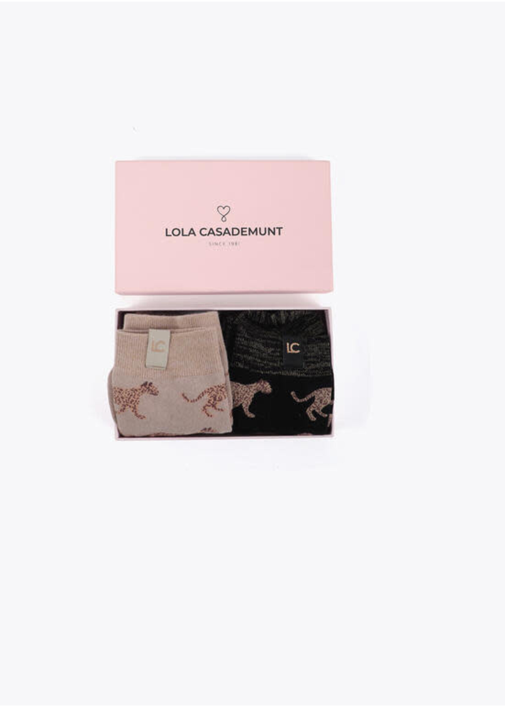 LF2513002 Pack calcetines leopardo CRUDO-NEGRO