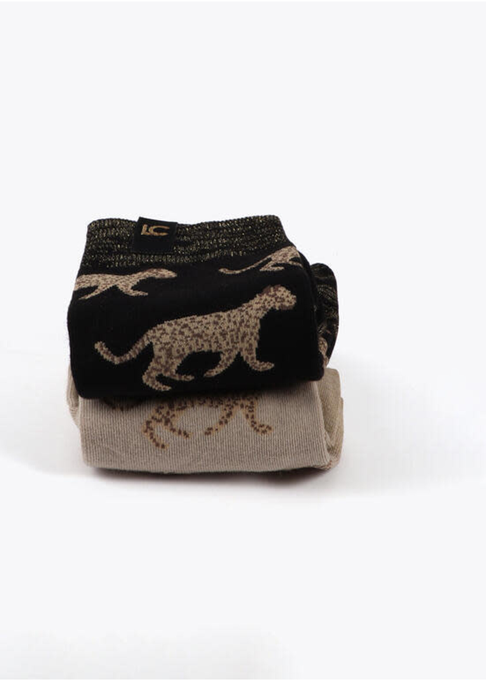 LF2513002 Pack calcetines leopardo CRUDO-NEGRO