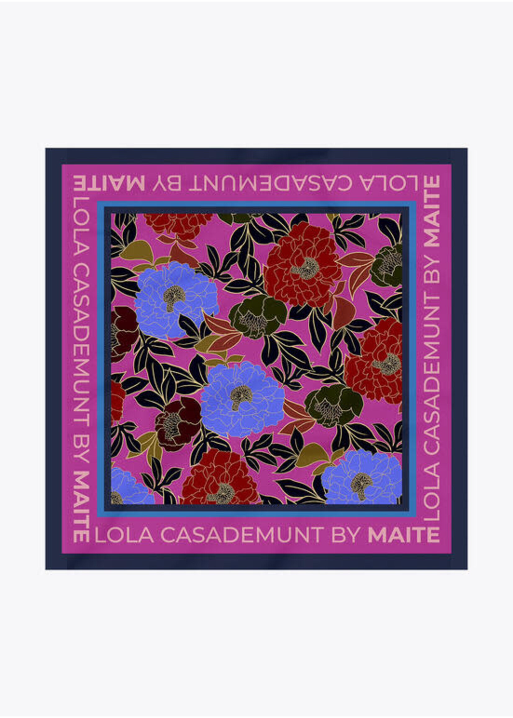 MF2507001 Pañuelo estampado flores ROSA-AZUL