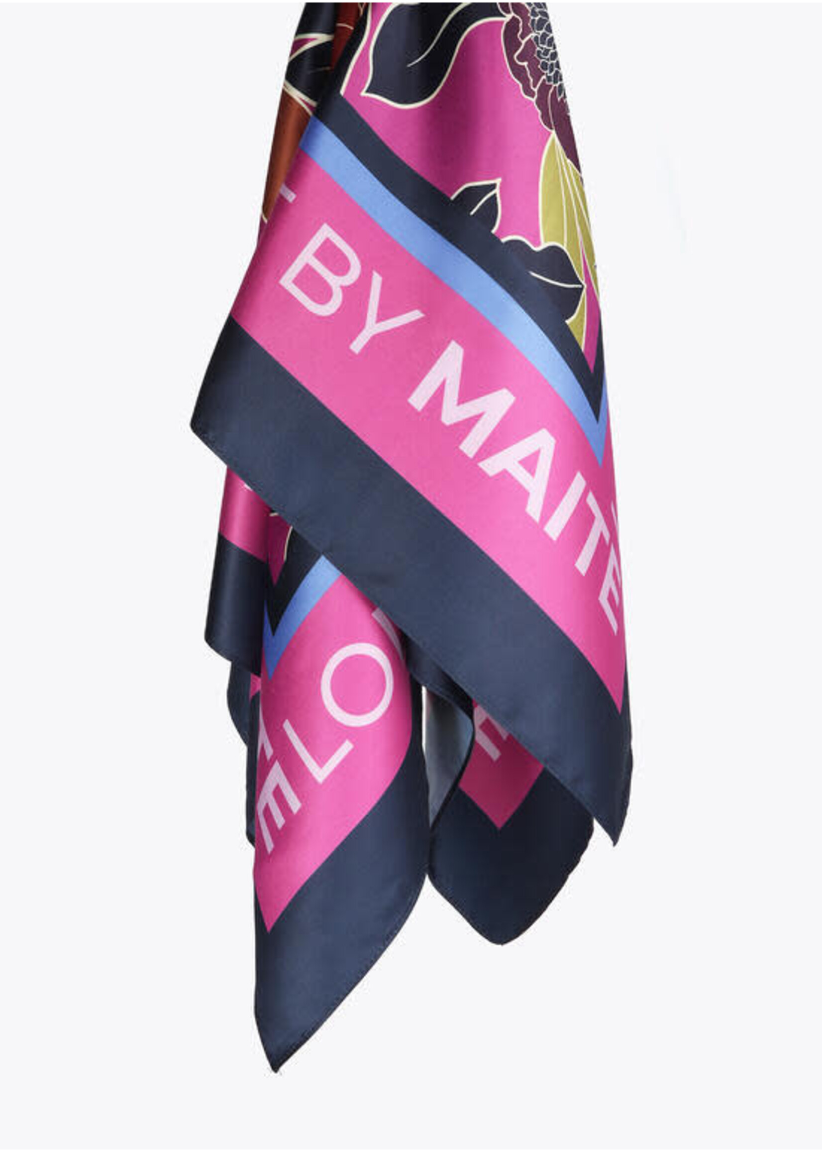 MF2507001 Pañuelo estampado flores ROSA-AZUL