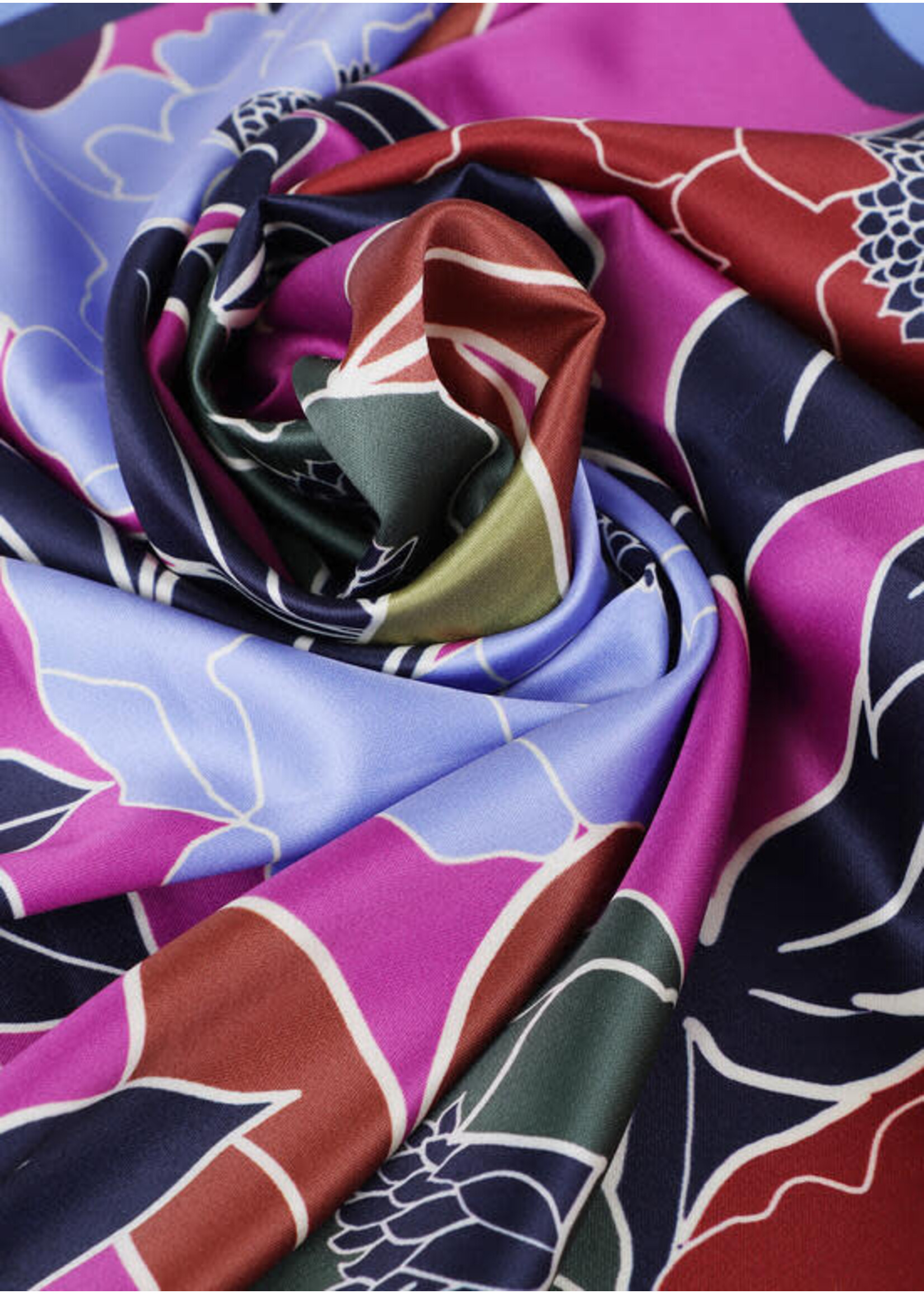 MF2507001 Pañuelo estampado flores ROSA-AZUL