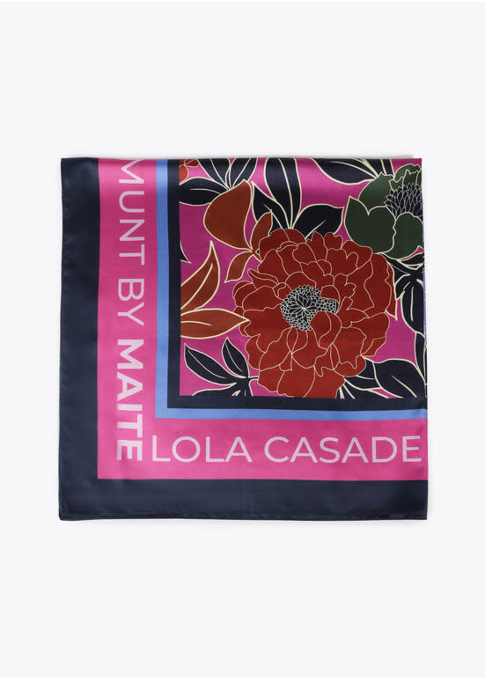 MF2507001 Pañuelo estampado flores ROSA-AZUL