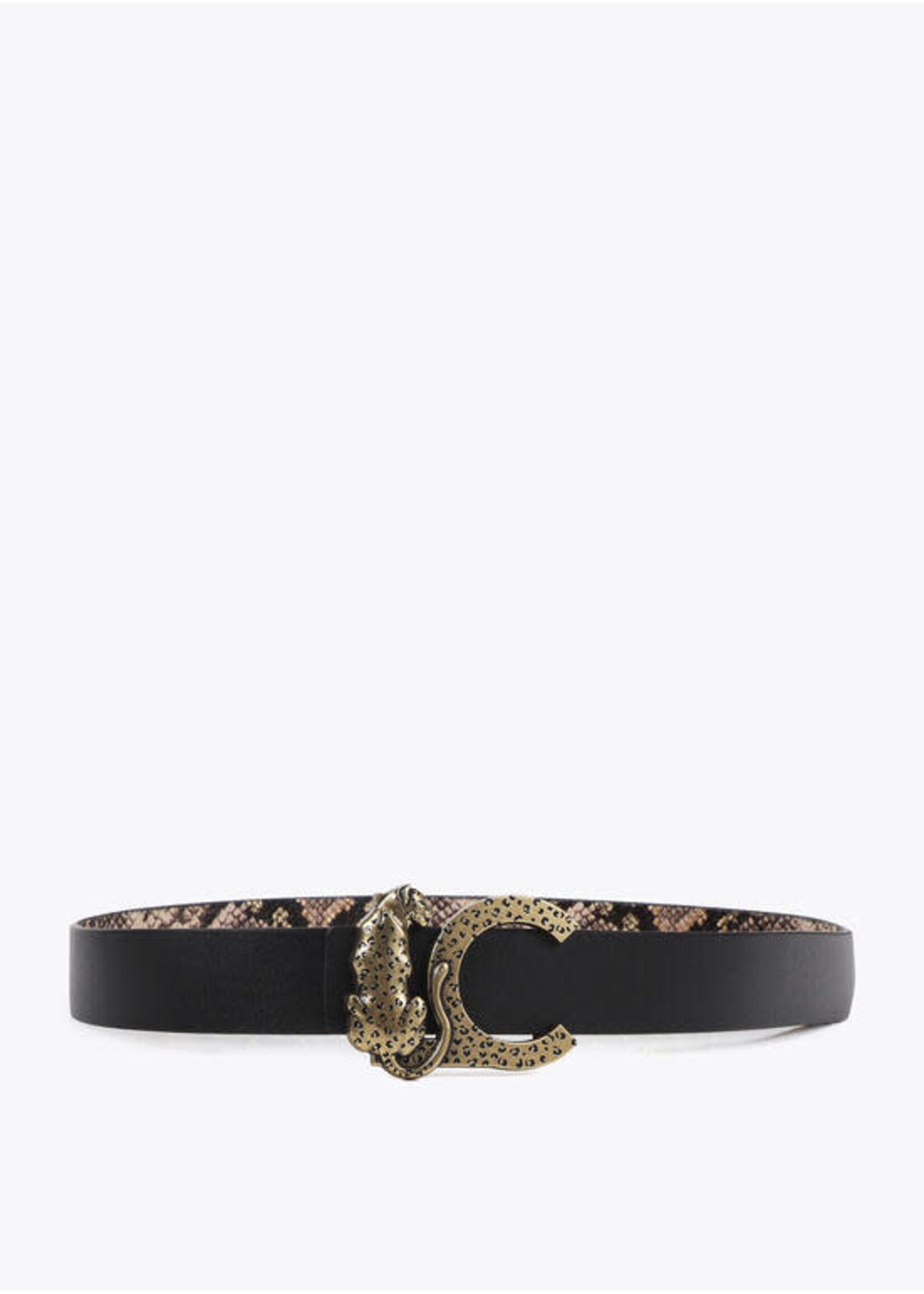 LF2506001 Cinturon reversible hebilla LC leopardo CRUDO-GRIS
